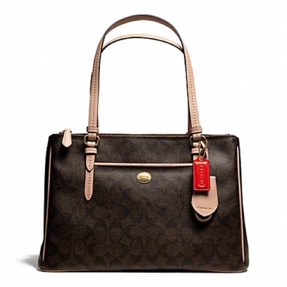 PEYTON SIGNATURE JORDAN DOUBLE ZIP CARRYALL (COACH F26187)